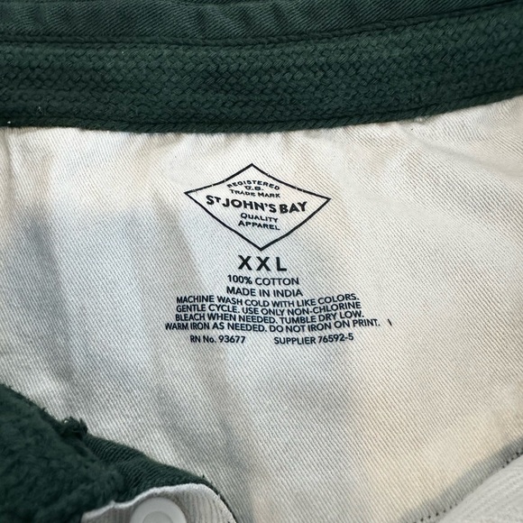 St. John’s Bay Sz: XXL Long Sleeve Rugby Colorblock Striped Multicolor Polo Top. - Picture 6 of 11